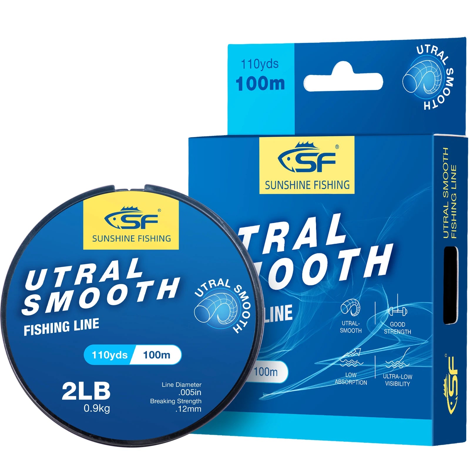 SF Monofilament Fishing Line 110YDS/330YDS – Clear Nylon, Ultra Smooth, 2-20LB for Freshwater