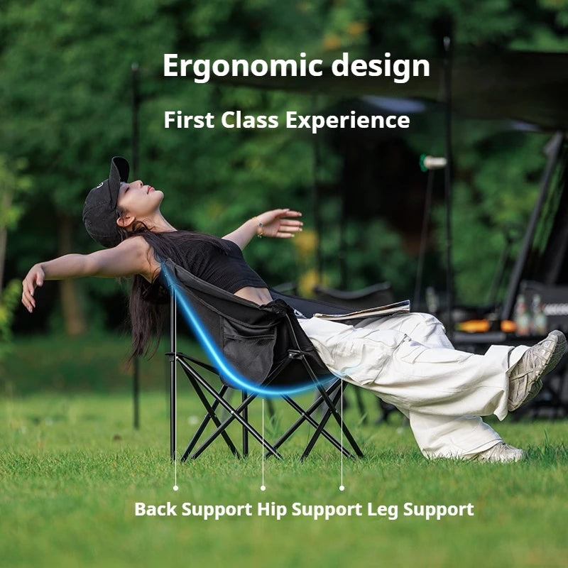 BLACKDOG Folding Camping Chair – Portable Outdoor Seat for Fishing, Beach & Picnic