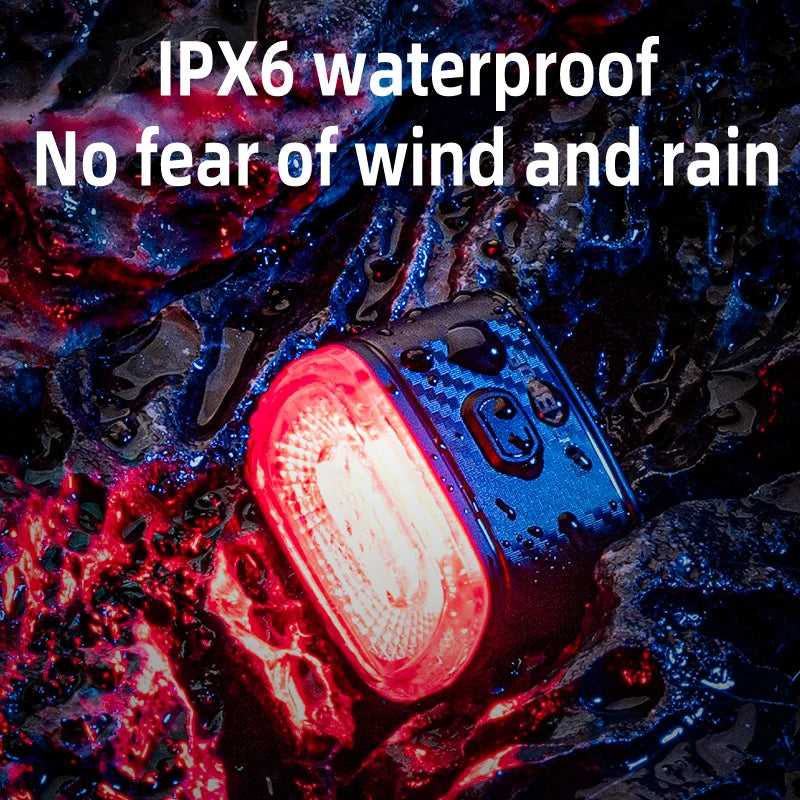 Smart Brake-Sensing Bike Tail Light with IPX6 and Type-C Charge