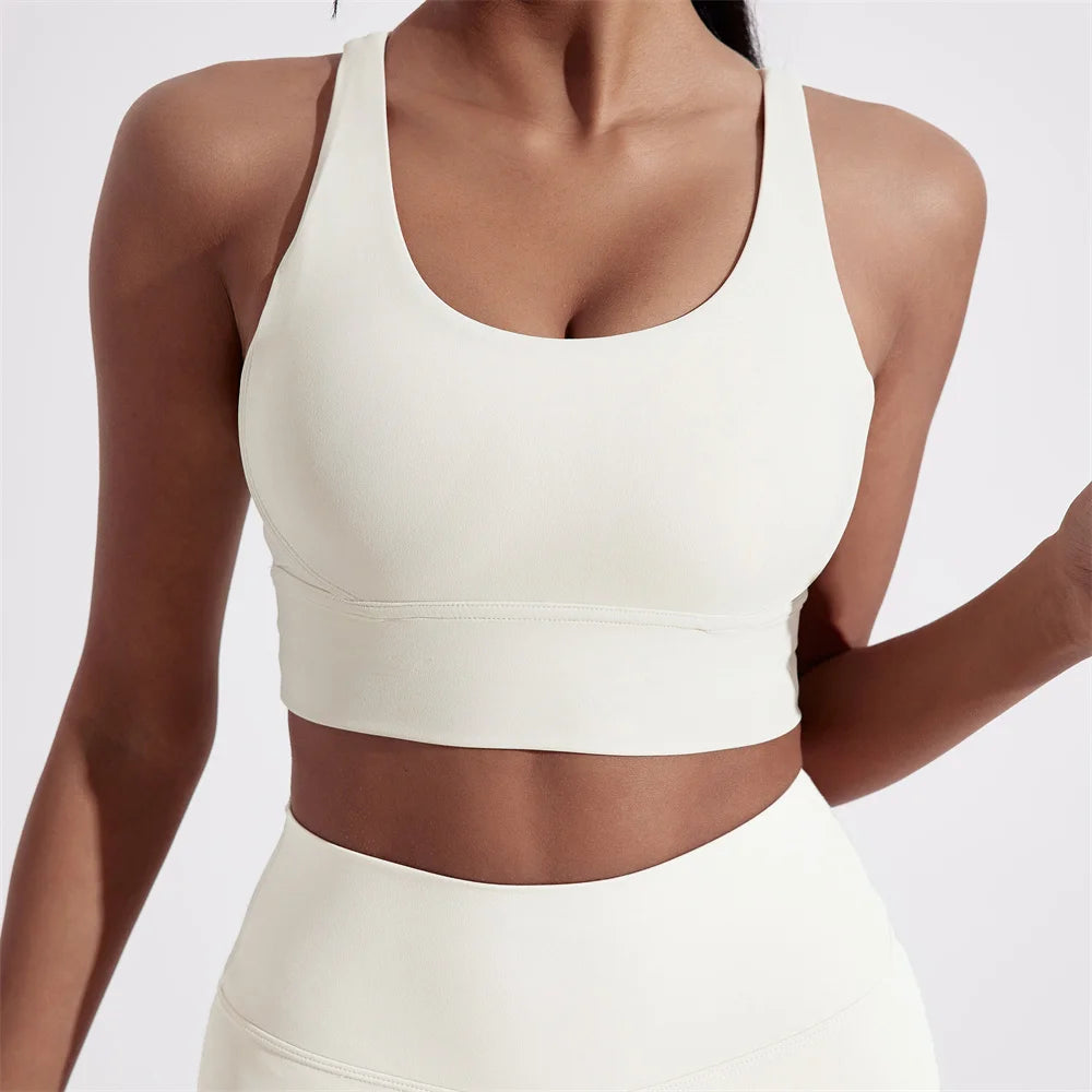 Women's Cross Back Fitness Bra – High Strength Sports Top For Yoga & Gym