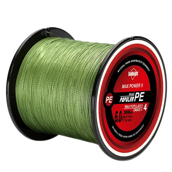 SEAKNIGHT TriPoseidon 4-Strand 300M PE Braided Fishing Line – Strong & Smooth Multifilament Line