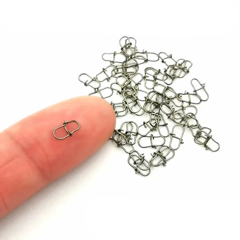 50PCS Rolling Swivels with Lure Clips – Stainless Steel Fishing Connectors