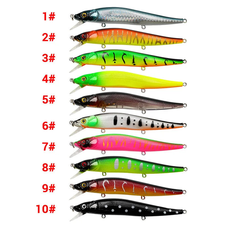10PCS 11.5CM/14G Bionic Swing Hard Bait Lure - 3D Eyes Hook Wobbler