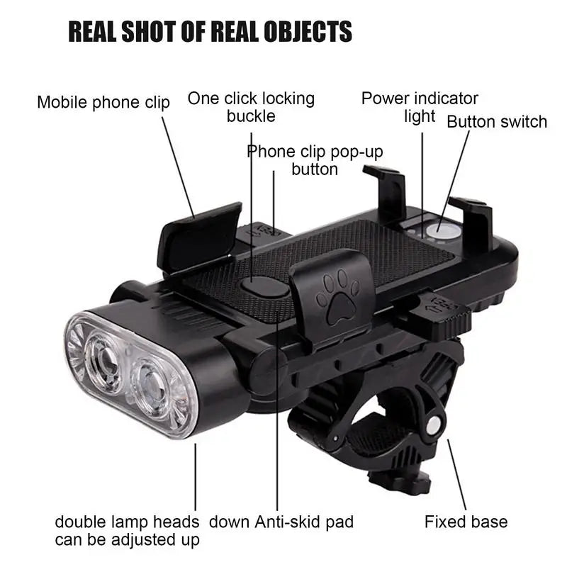 Rechargeable Bike Light – Horn, Mount, Power Bank & 500LM