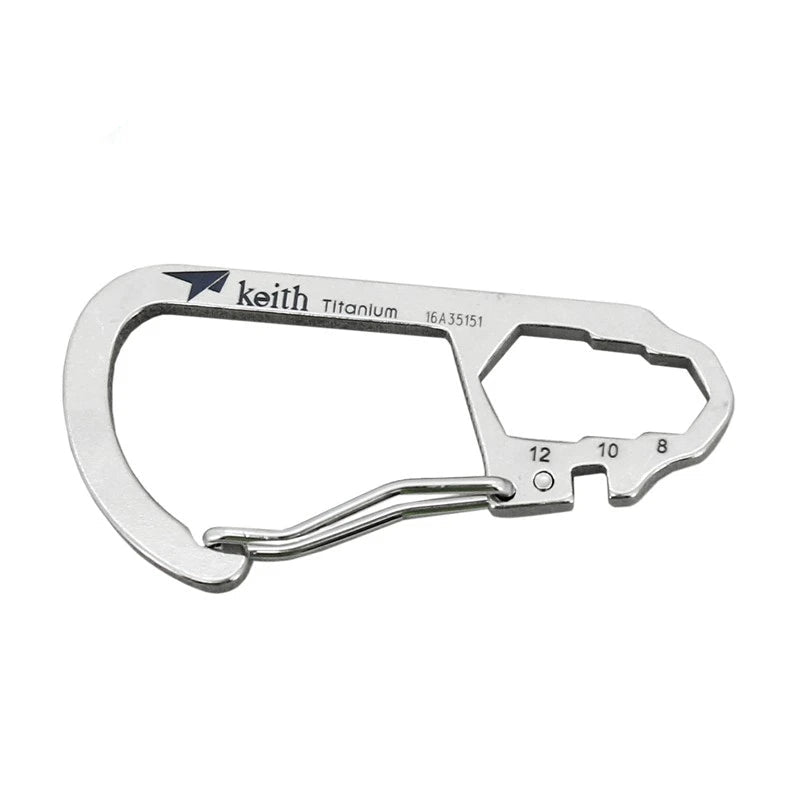 Titanium Carabiner Multi-Tool – High Strength EDC Hook with Bicycle Steel Wire Bayonet