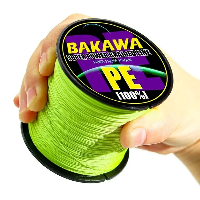 BAKAWA 4 Strands Braided Fishing Line 500M-1000M - Japan Abrasion-Resistant PE, Floating Line
