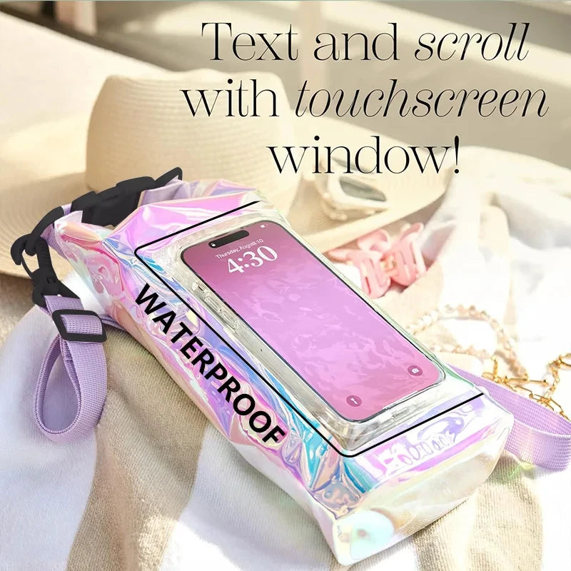 2L PVC Waterproof Dry Bag with Touch Screen Shoulder Strap