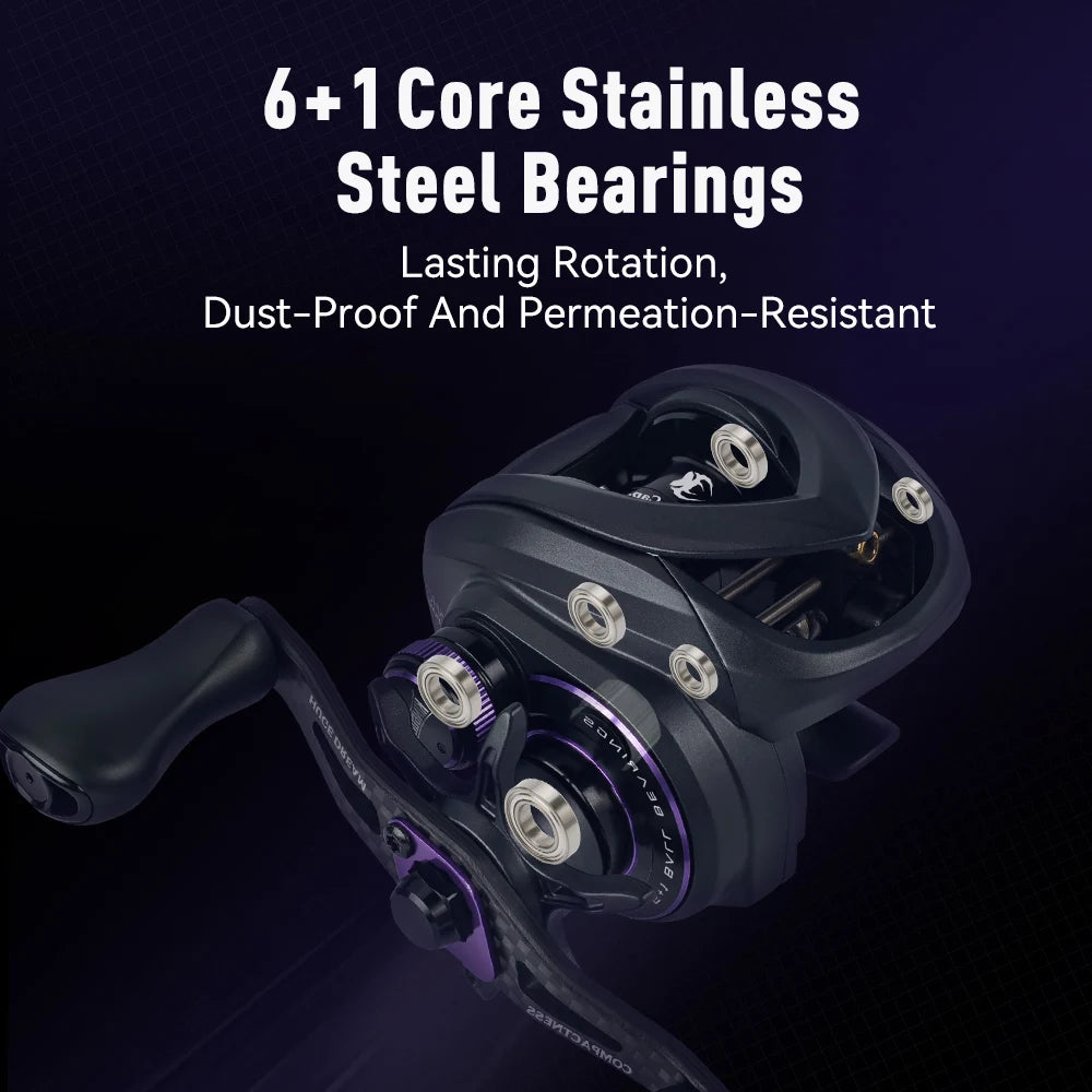 Ultralight Carbon Baitcasting Reel – 138g, 7.6:1, 4.6kg Drag