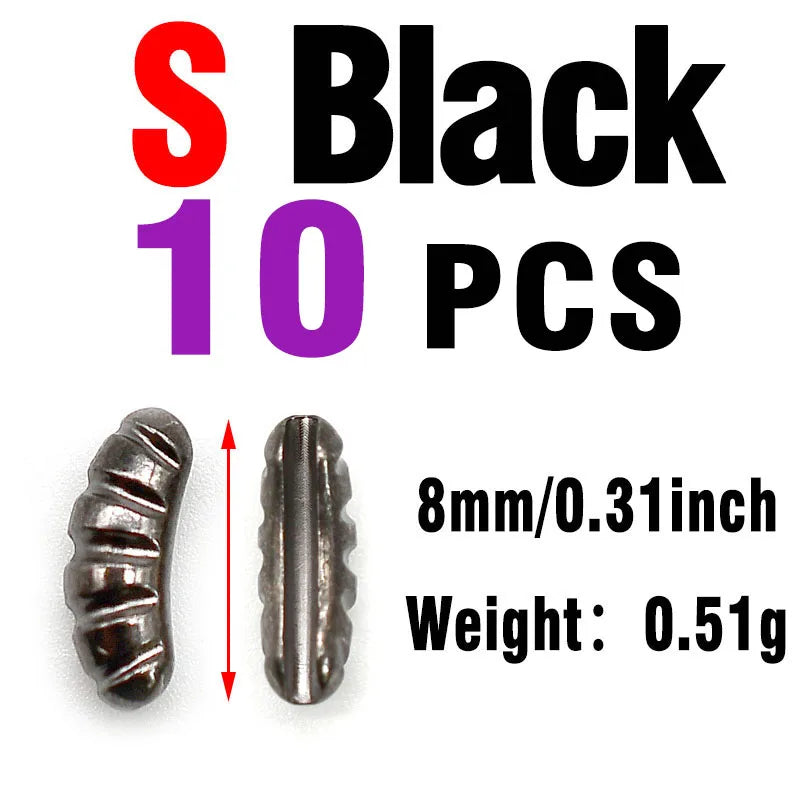 Heavy Tungsten Nymph Bodies 10PCS – Ribbed Fly Tying Weights