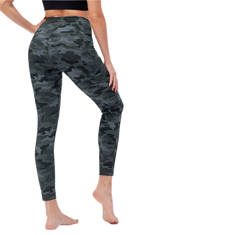 Camouflage High-Waist Yoga Leggings – Hip-Lifting Fitness Trousers for Women
