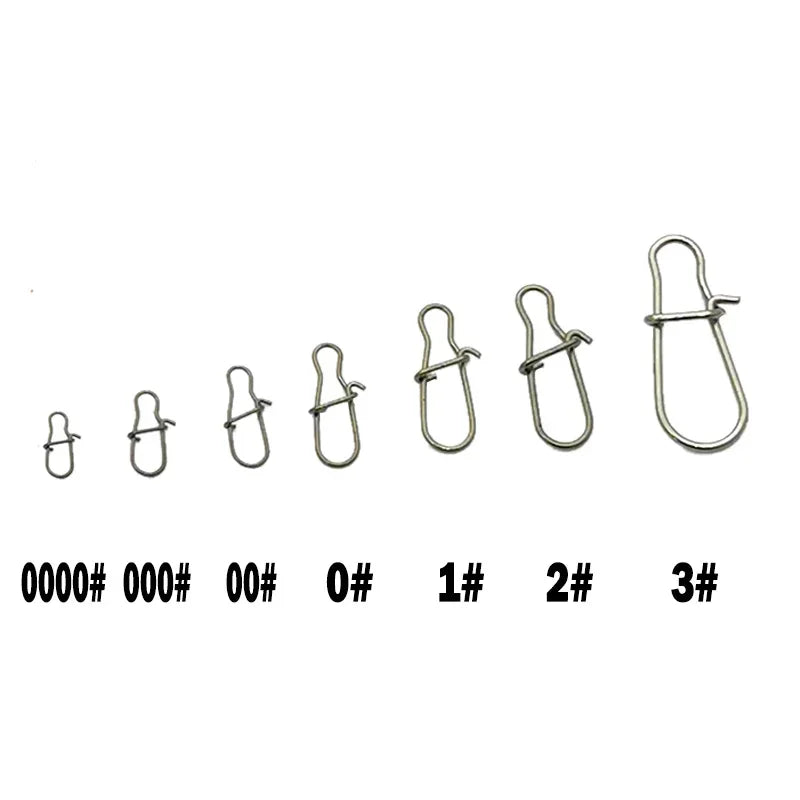 50PCS Rolling Swivels with Lure Clips – Stainless Steel Fishing Connectors