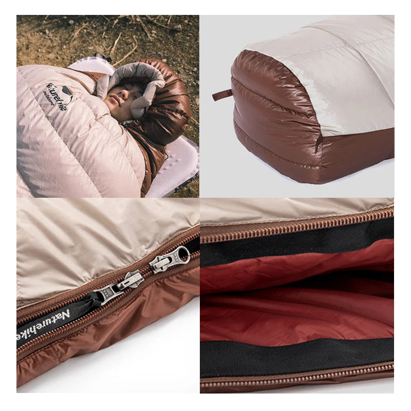 NATUREHIKE Snowbird Ultralight Duck Down Mummy Waterproof Sleeping Bag for Winter Camping