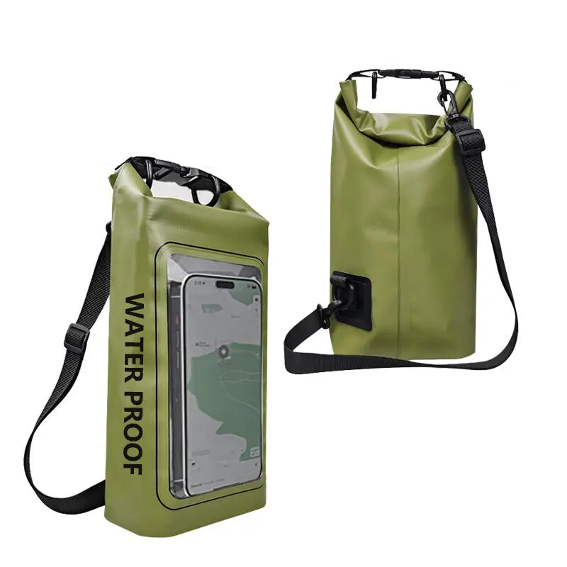 2L PVC Waterproof Dry Bag with Touch Screen Shoulder Strap