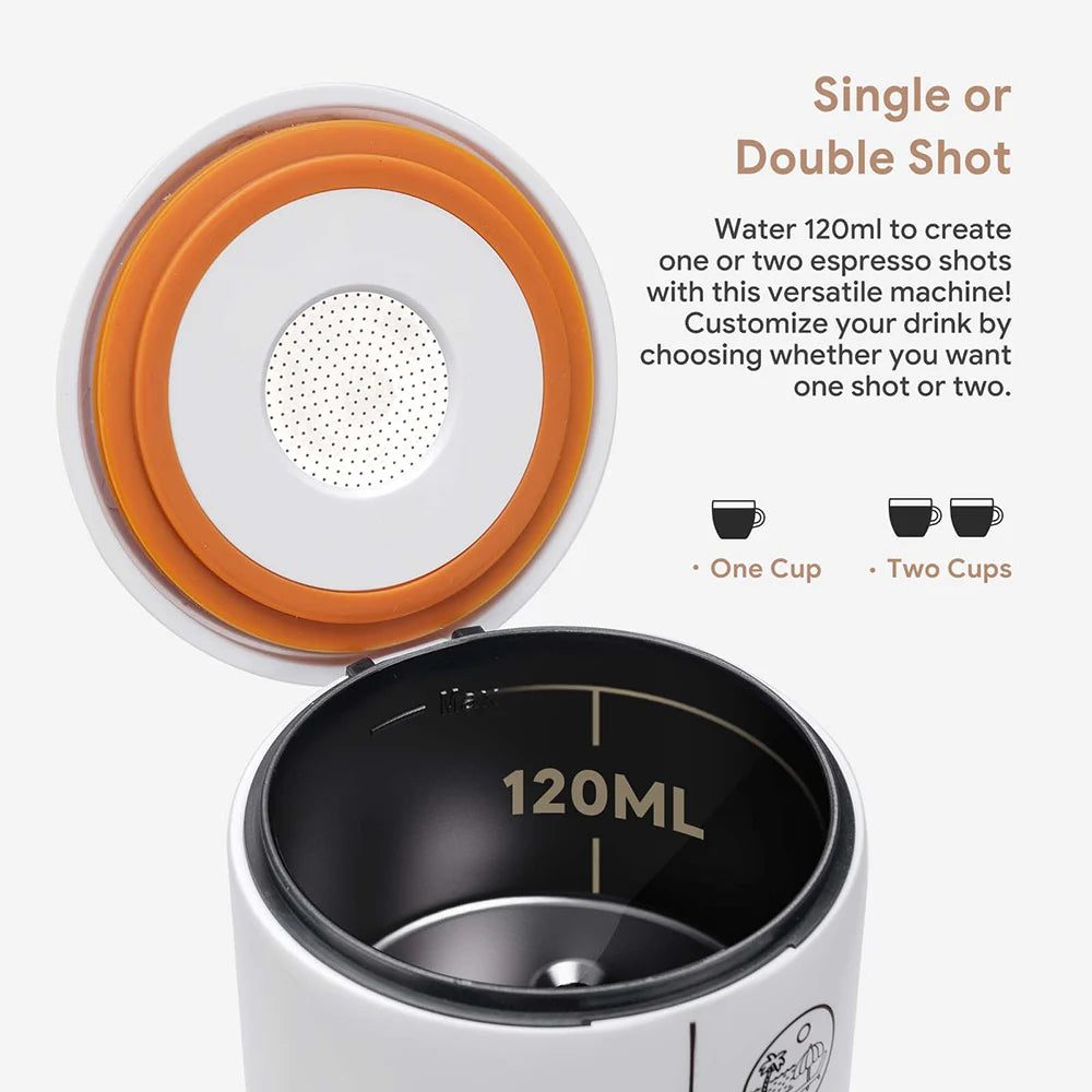2-in-1 Portable Espresso Coffee Machine – Uses Ground Coffee & Capsules