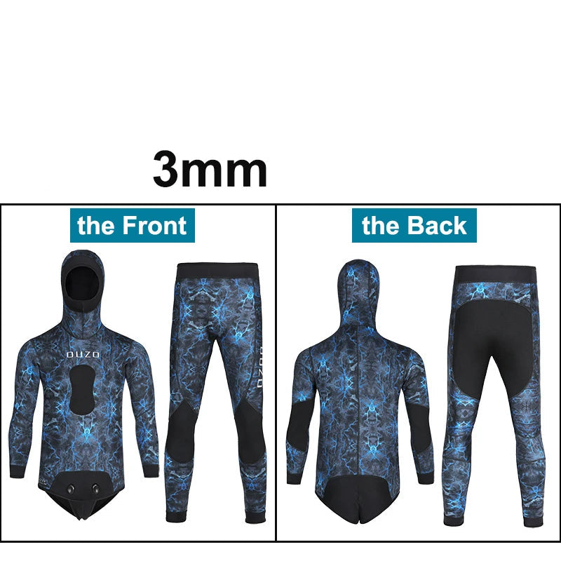 Women's Camo Spearfishing Wetsuit – 1.5mm/3mm Neoprene Two-Piece Diving Suit