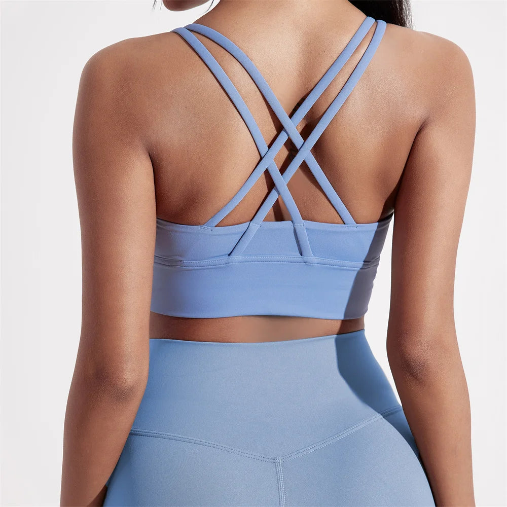 Women's Cross Back Fitness Bra – High Strength Sports Top For Yoga & Gym