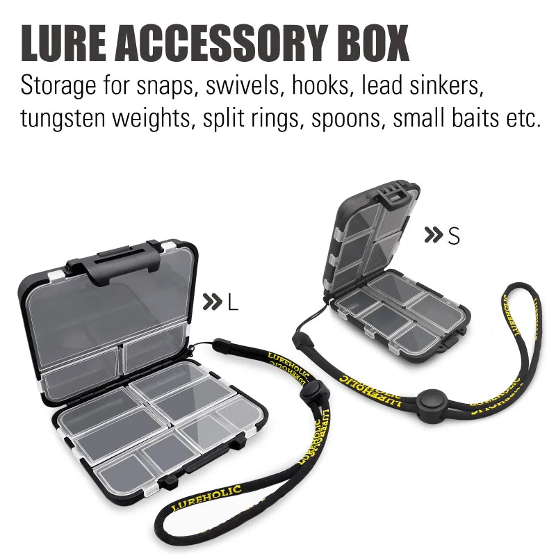 LUREHOLIC Lure Accessory Box for Snaps, Swivels, Hooks, Weights, and Small Baits Storage