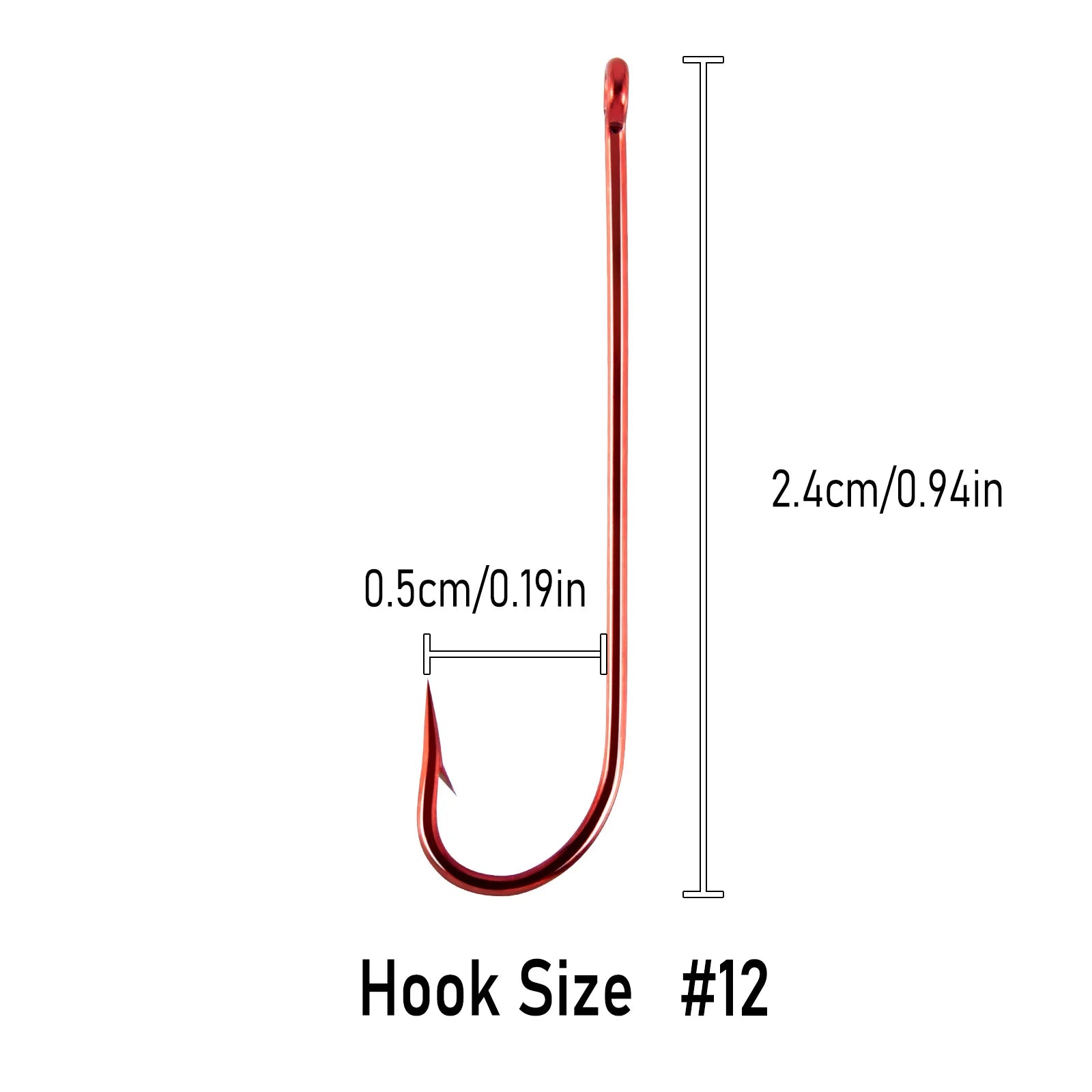 50/100PCS Red Extra Long Shank Aberdeen Live Bait Fishing Hooks