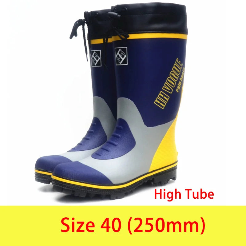 Waterproof Fishing Boots – Steel Spike Sole Rubber Gumboots for Hunting, Hiking & Working