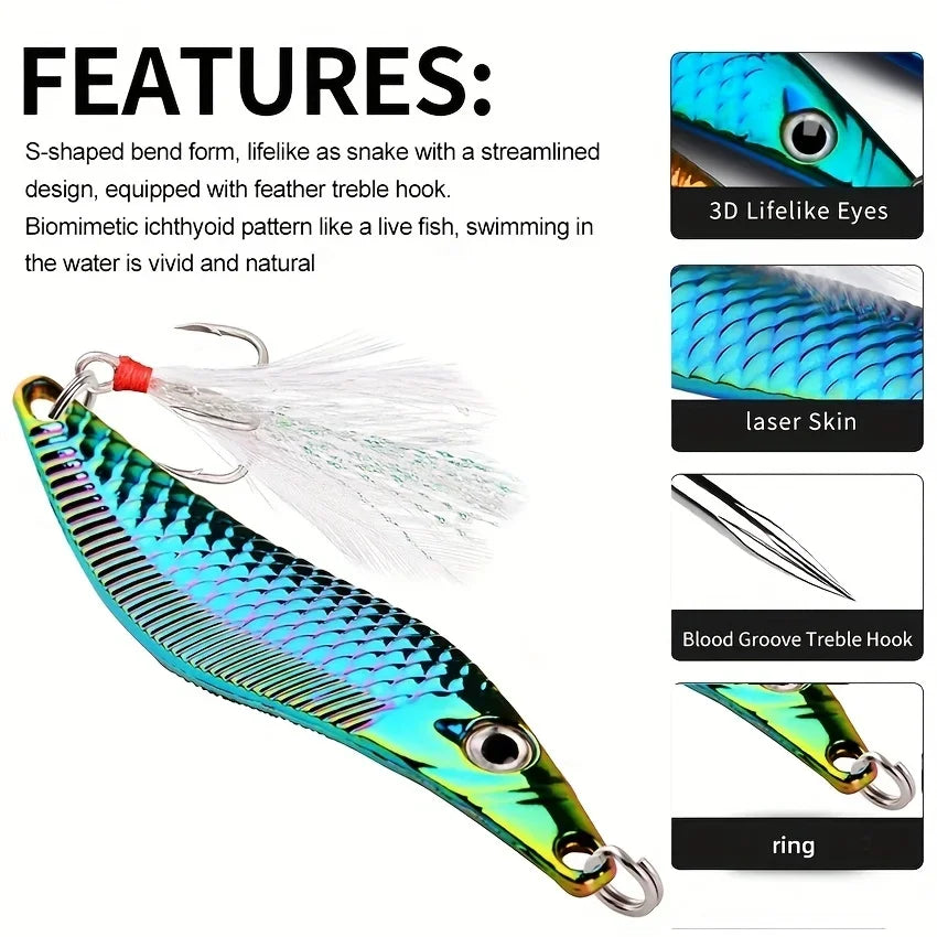 Metal VIB Leech Spinner Spoon Lure – Sinking Fishing Bait