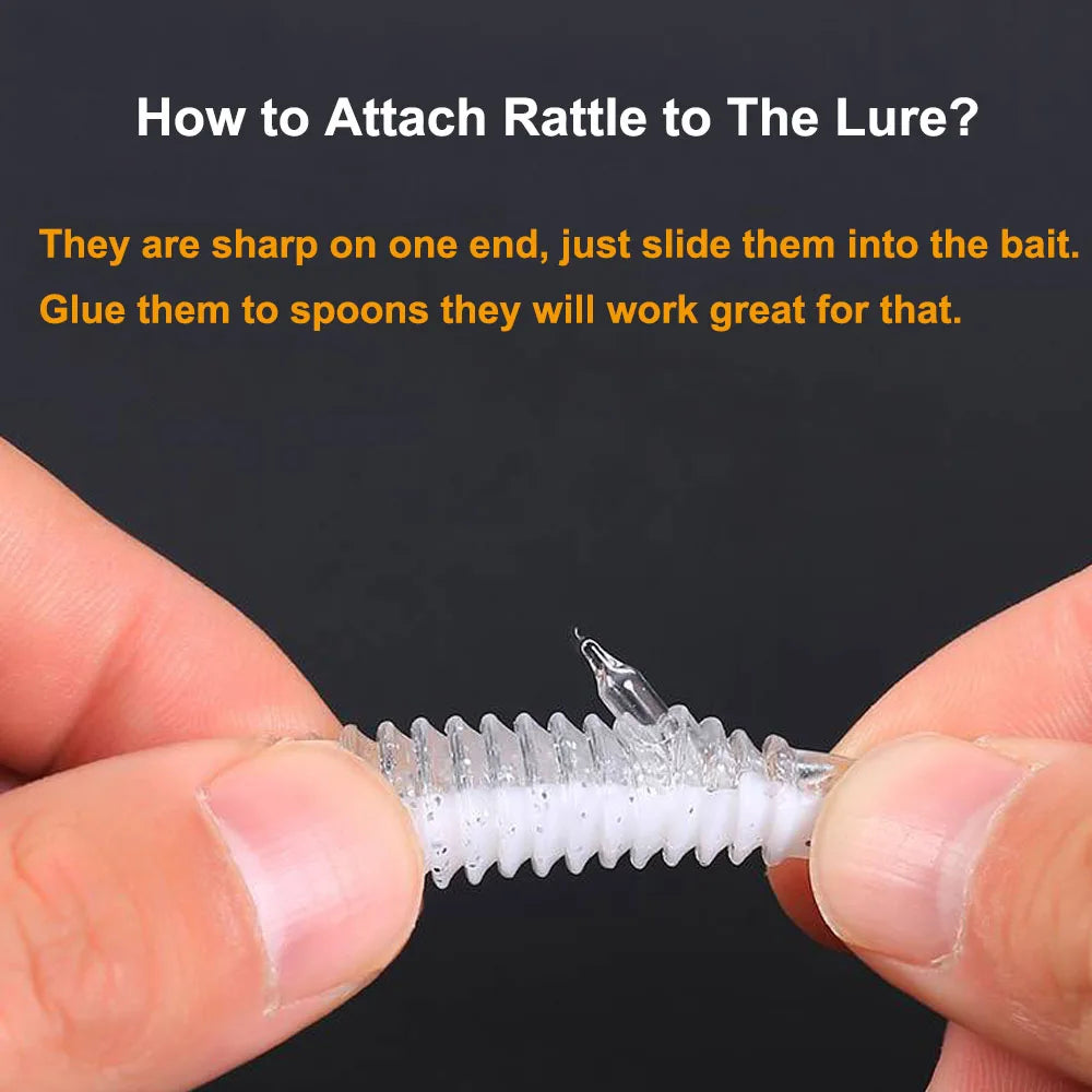 50PCS Fishing Rattles – Glass Tube Rattles for Soft Lures, Jigs & Spoons
