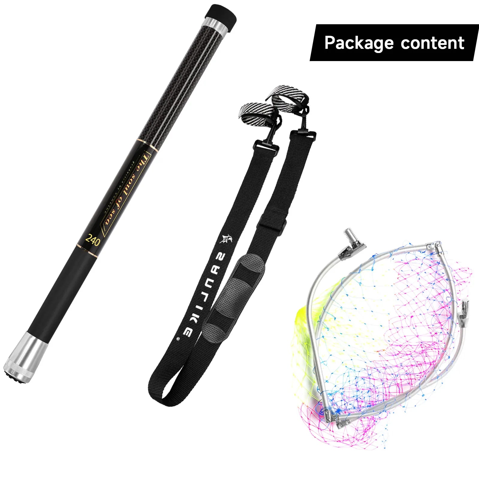 Telescoping Carbon Fishing Landing Net 240cm Foldable