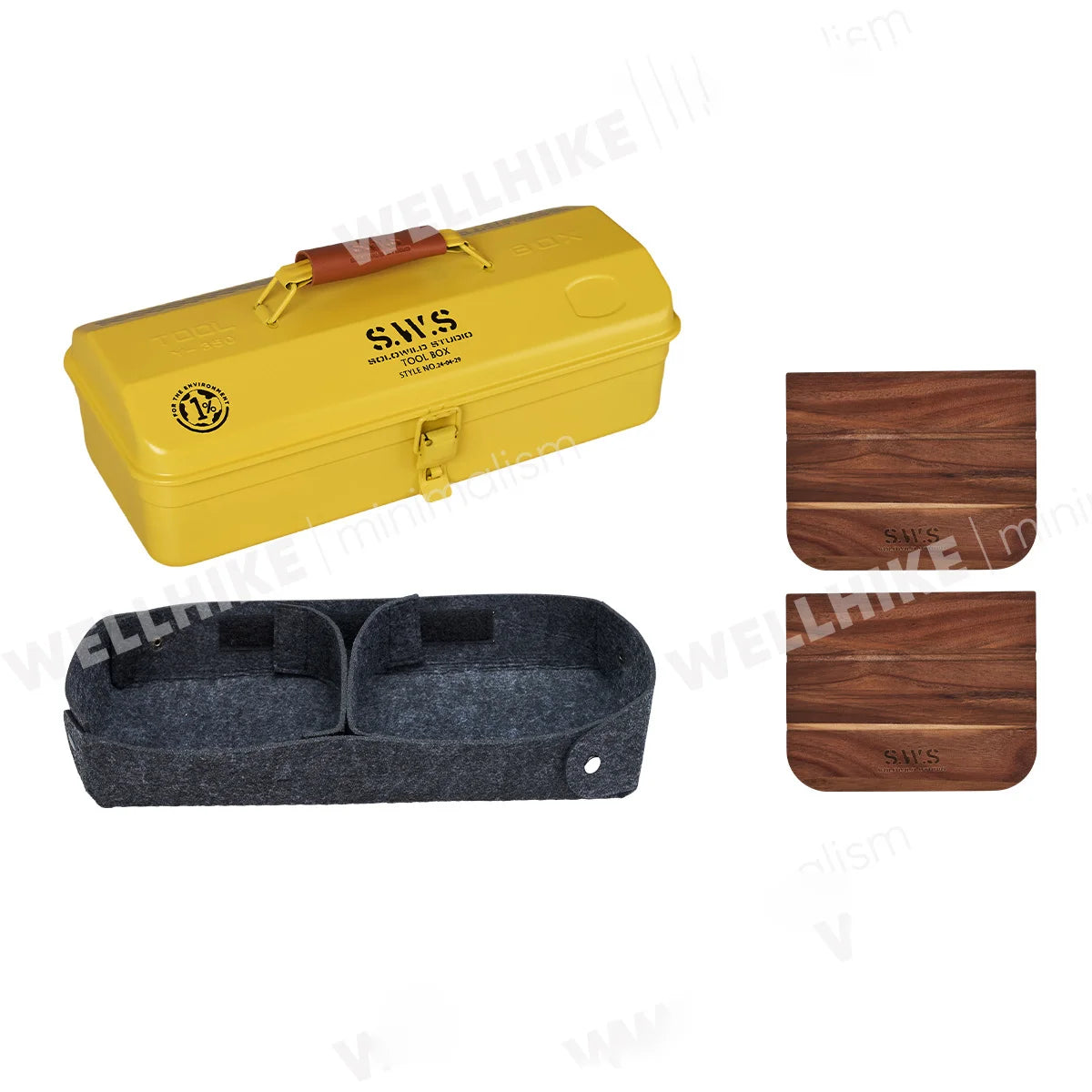 Portable Iron Camping Storage Box with Handle & Stickers