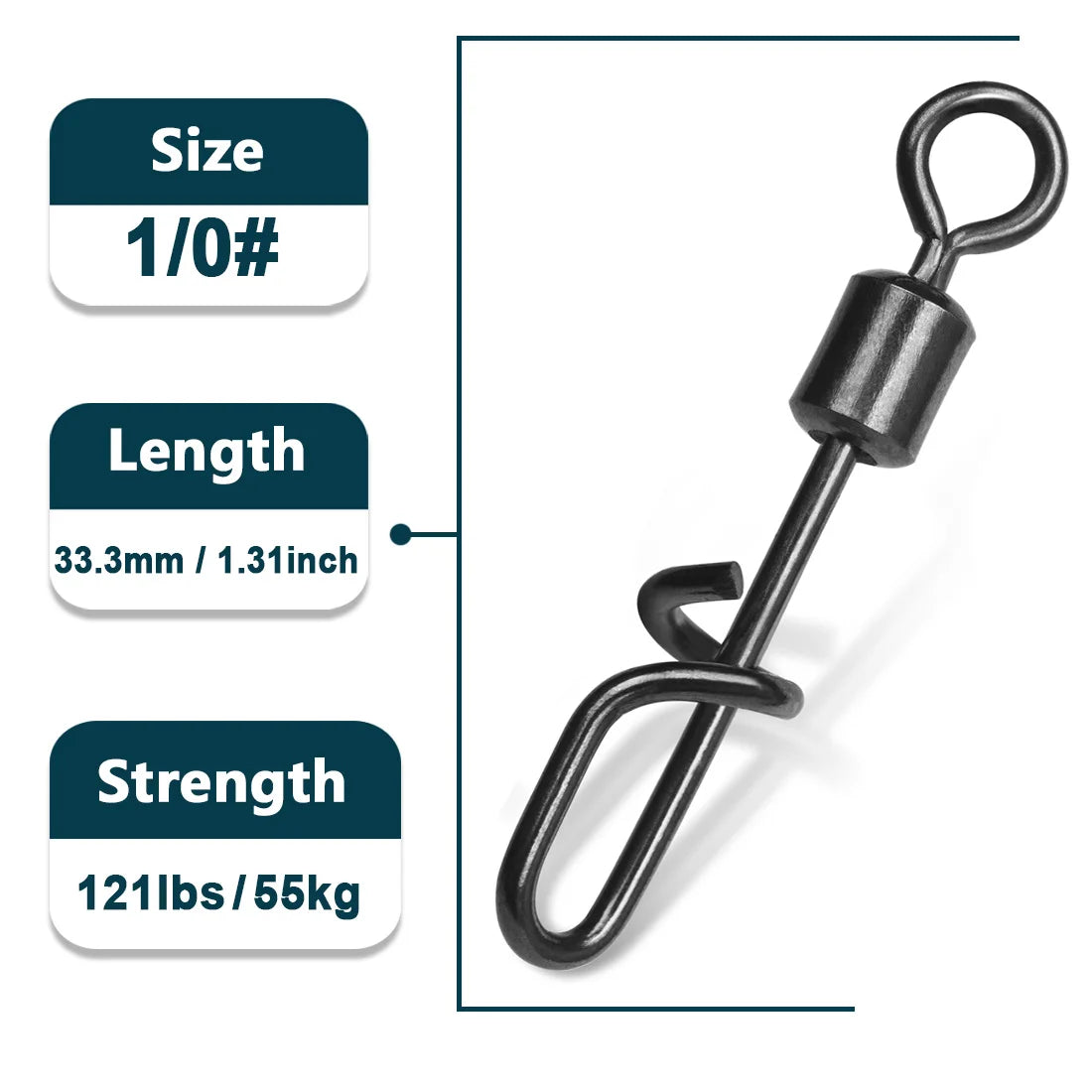 Stainless Steel Snap Fishing Swivels for Saltwater & Freshwater Fishing