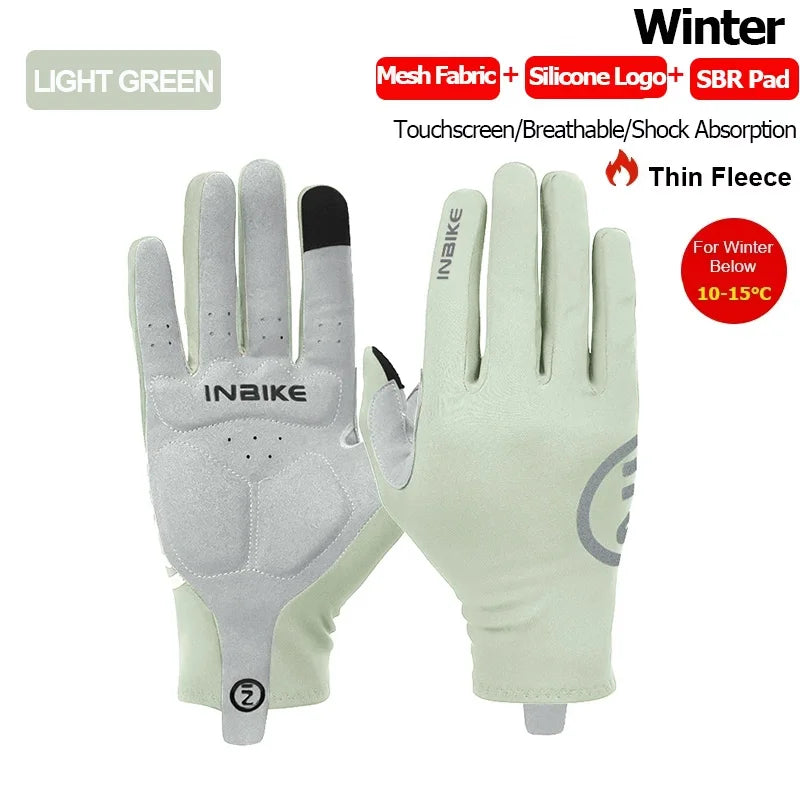 Full Finger Fleece Cycling Gloves with Gel Grip and Touchscreen