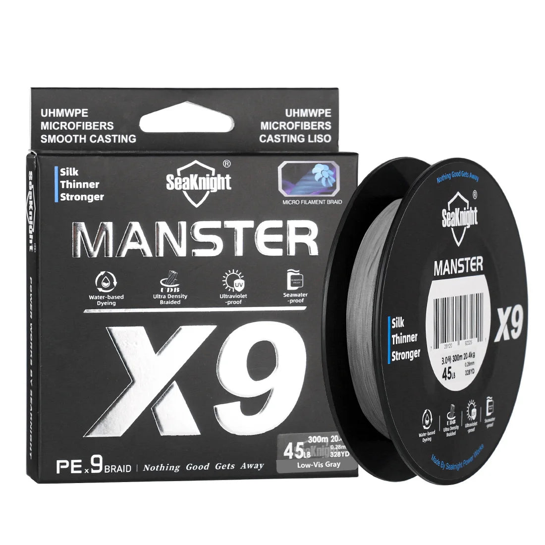 SEAKNIGHT Manster X9 9-Strand 500M Braided Fishing Line – UV & Seawater Proof for Saltwater Fishing