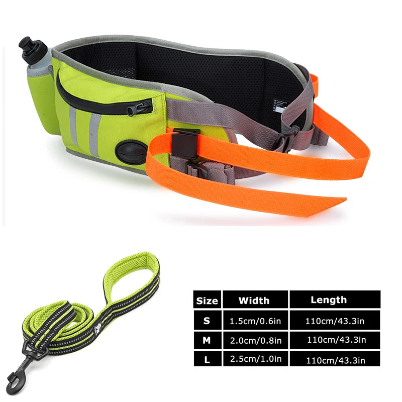 Hands-Free Dog Walking Belt with Water Bottle Holder
