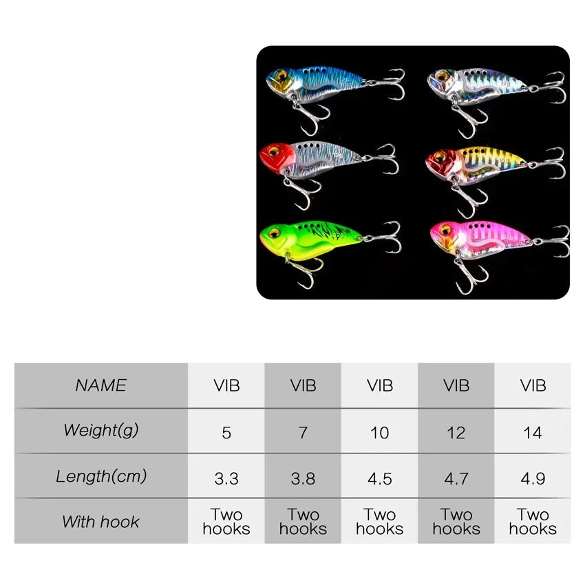 Metal Vib Fishing Lure – Sinking Vibration Spoon Spinner Bait