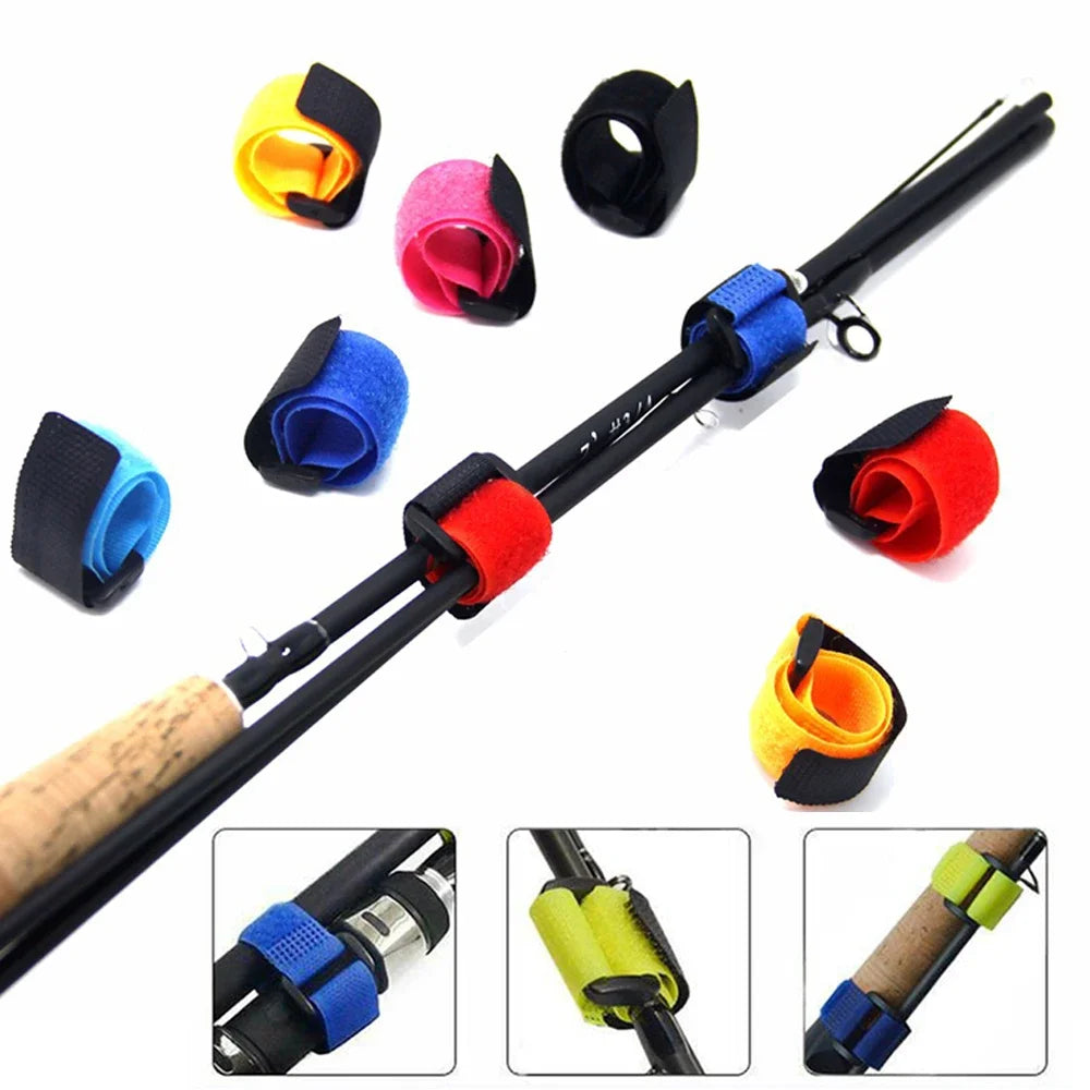 Adjustable Fishing Rod Tie – Reusable Hook & Loop Strap for Cable Management & Outdoor Use