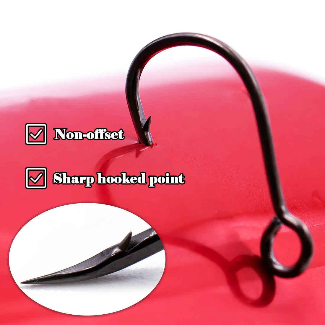 50/100/200PCS Inline Single Hooks – Strong Siwash Replacement Hooks for Saltwater & Freshwater Fishing