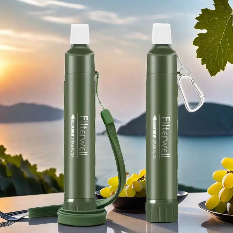 FILTERWELL Personal Camper Water Purifier – Portable Survival Water Filter for Outdoor Travel