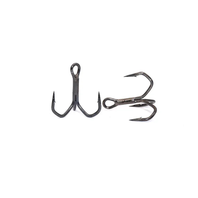 OUTKIT High-Quality 5PCS Treble Hooks Box – 4X Strengthened Steel Alloy Sharp Fishing Hooks