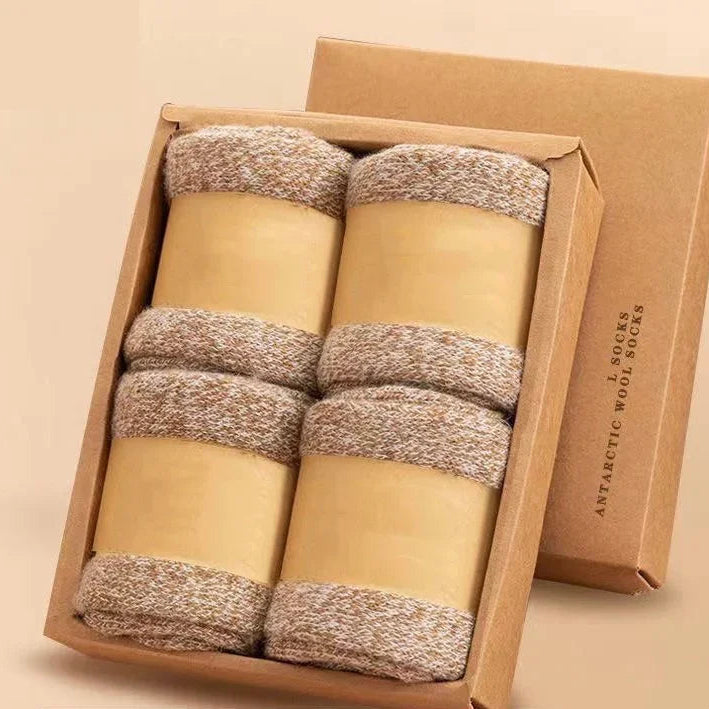 Thick Merino Wool Thermal Crew Socks 4 Pairs
