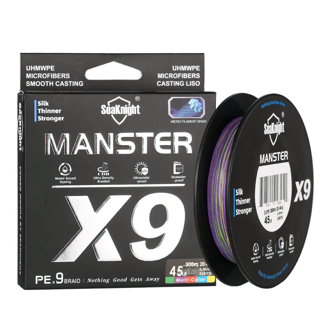 SEAKNIGHT Manster X9 9-Strand 500M Braided Fishing Line – UV & Seawater Proof for Saltwater Fishing