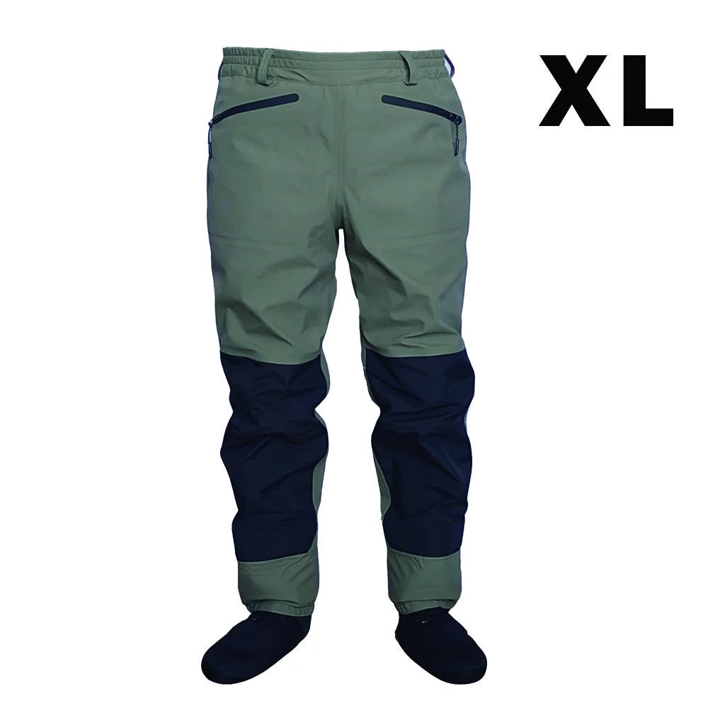 3-Layer Breathable Waterproof Fly Fishing Waist Waders – Durable Stockingfoot Wading Pants