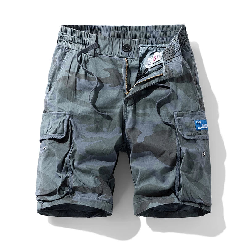 Men’s Camouflage Cargo Shorts – Summer Outdoor Loose Fit Beach Shorts