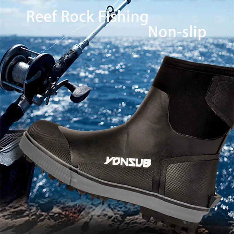 Reef Rock Fishing Shoes – Non-Slip Rubber Spike Sole Boots For Outdoor Use