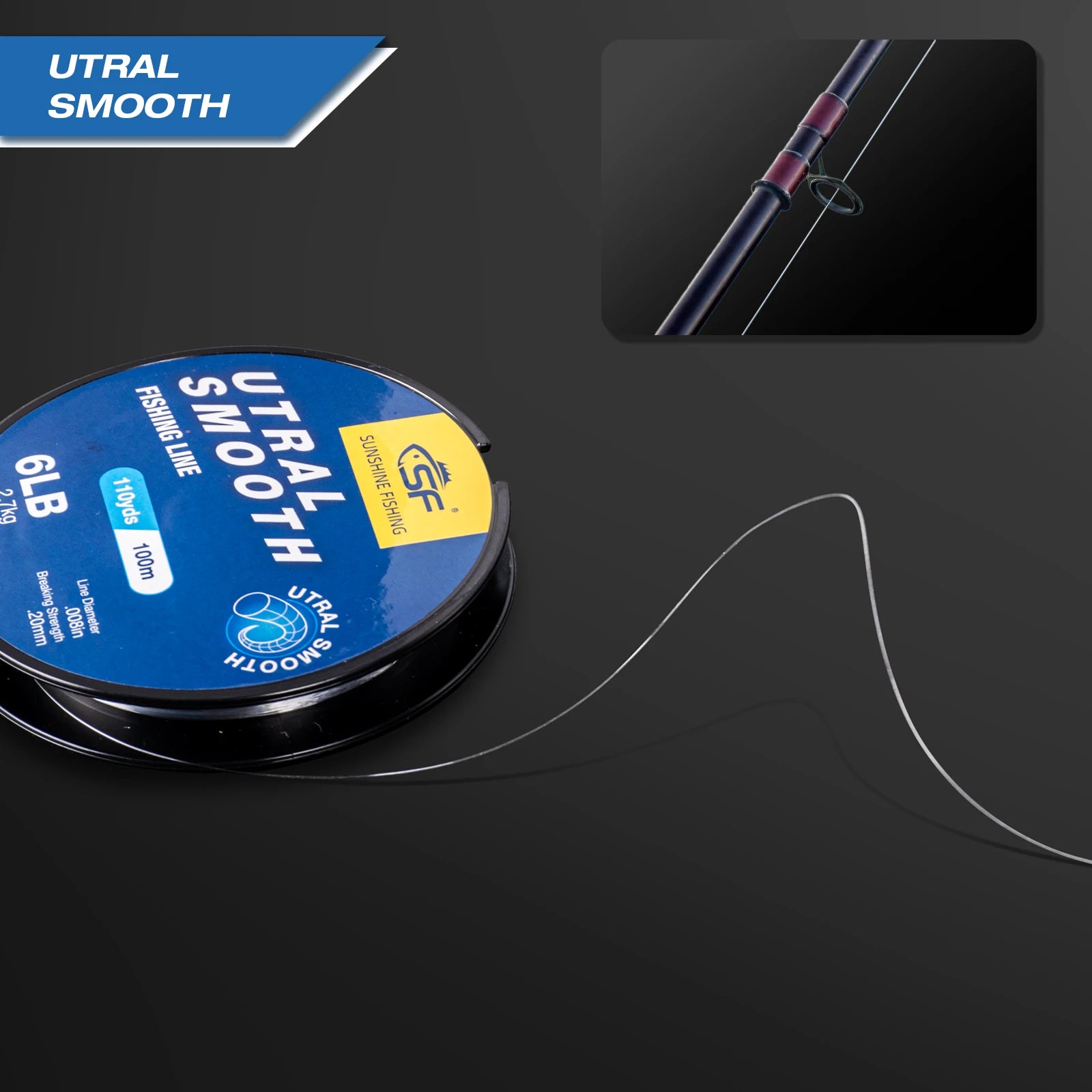 SF Monofilament Fishing Line 110YDS/330YDS – Clear Nylon, Ultra Smooth, 2-20LB for Freshwater