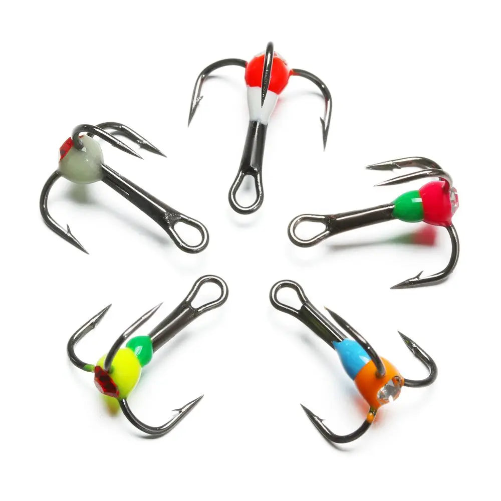 5PCS Treble Fishing Hooks – High Carbon Steel Treble Hooks for Ocean Boat Fishing