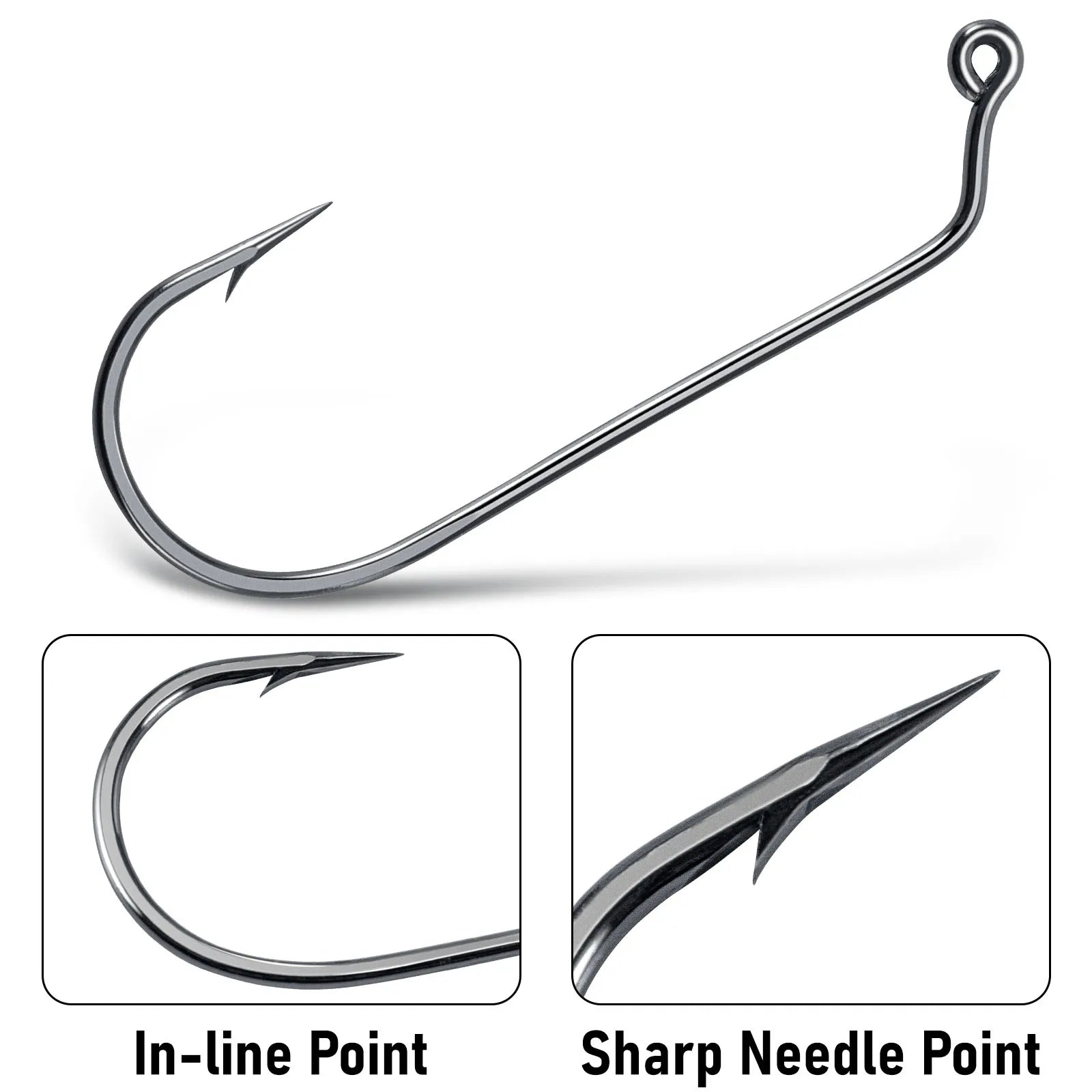 10/20/30/50PCS 60° Jig Hooks – High Carbon Steel Long Shank Hooks For Swimbait, Jigs & Ned Rig Fishing