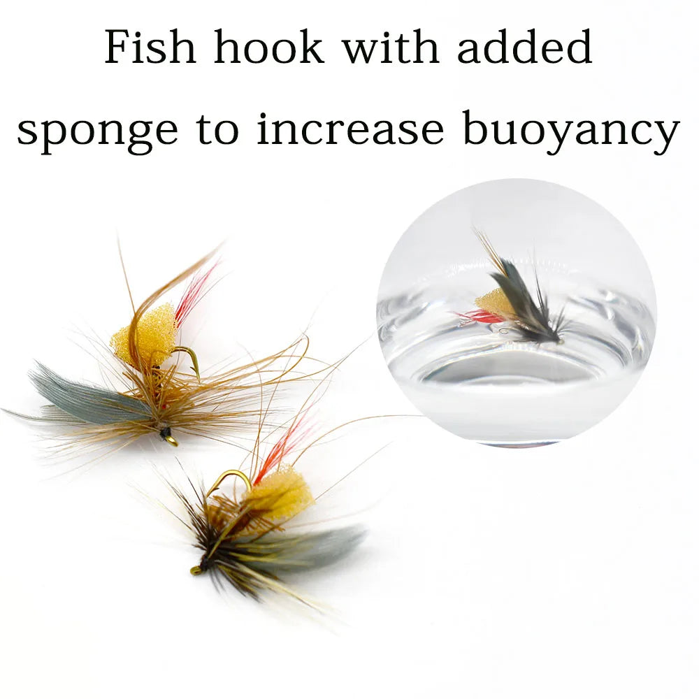 10PCS Foam Trout Fly Fishing Flies – Grey Brown Hair Dry Fly Lures