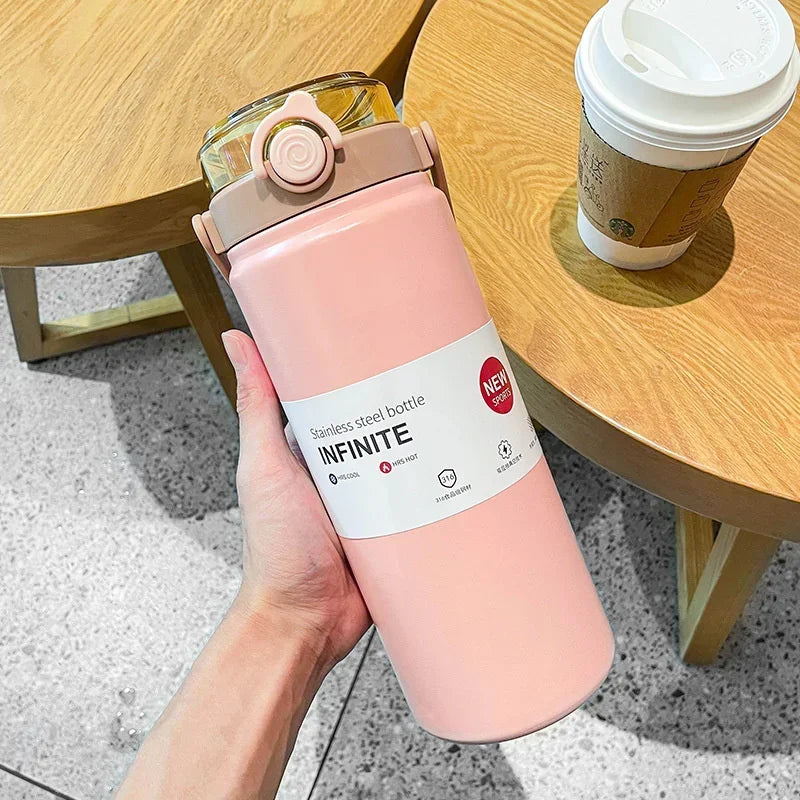 1L/1.2L Insulated Thermo Flask with Straw – Hot & Cold Use