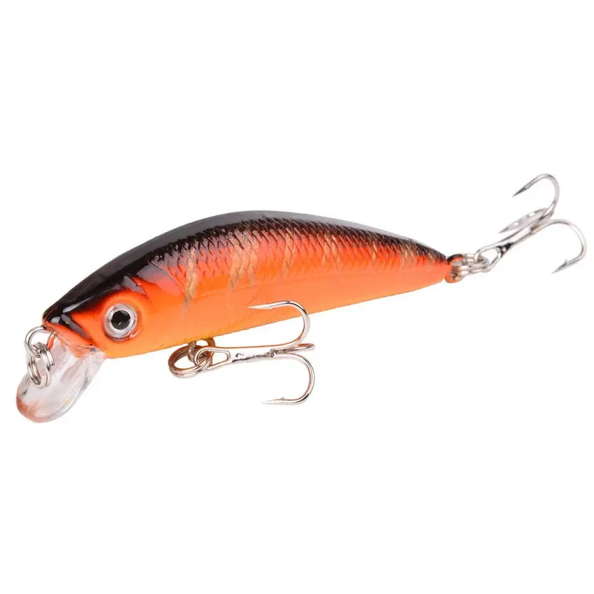 Minnow Fishing Lure - 70MM 8g 3D Eyes Crankbait Wobbler Artificial Hard Bait Tackle