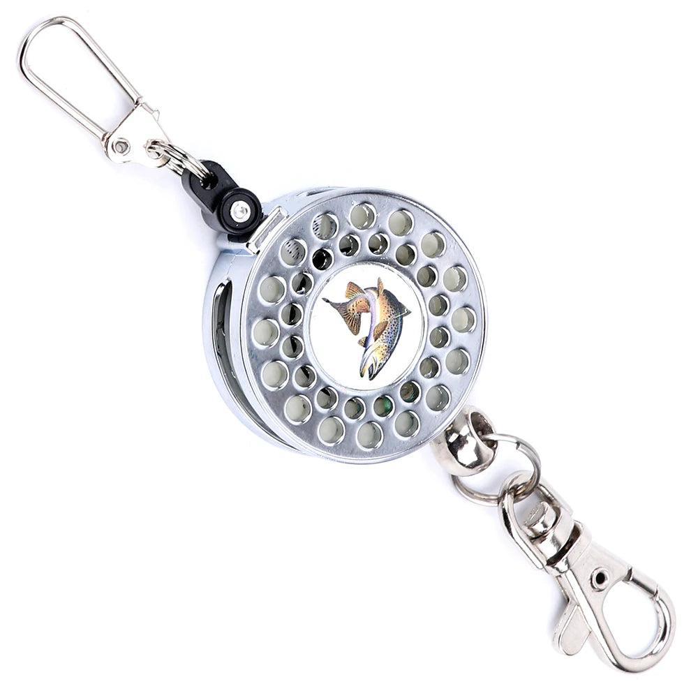 MAXIMUMCATCH Fly Fishing Zinger Retractor Badge Holder with Steel Cord and Magnetic Plate