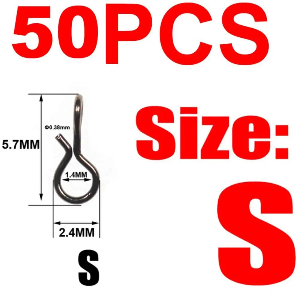Fly Fishing Quick Snap Connectors 50PCS High Carbon Steel
