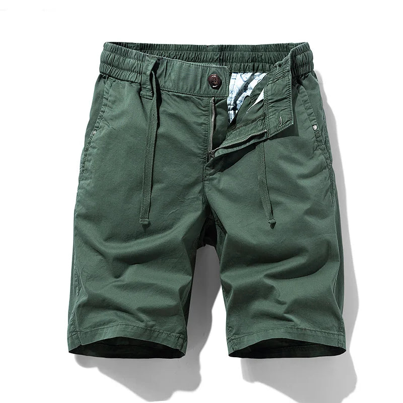 TAUVSEDI Men’s Cotton Cargo Shorts – Summer Jogger Bermuda Beach Shorts with Drawstring